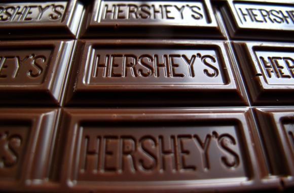 A Hershey's chocolate bar is shown in this photo illustration in Encinitas, California, Jan. 29, 2015.