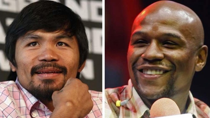 Manny Pacquiao (L) and Floyd Mayweather Jr. (R)