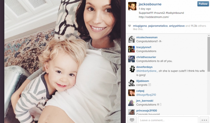 Jack Osbourne's wife Lisa Stelly and first-born child Pearl 