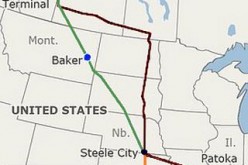 Keystone XL pipeline (in green)