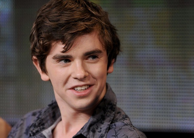 British cast member Freddie Highmore takes part in a panel discussion of A&E's "Bates Motel" 