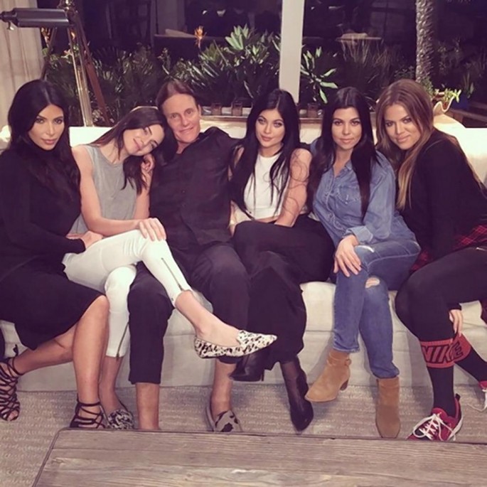 Seen here are Kim Kardashian, Kendall Jenner, Bruce Jenner, Kylie Jenner, Kourtney Kardashian and Khloe Kardashian.