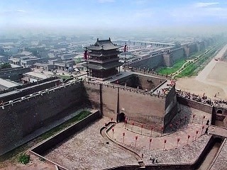 An ancient structure still stands in the old city of Pingyao in the Shanxi Province.
