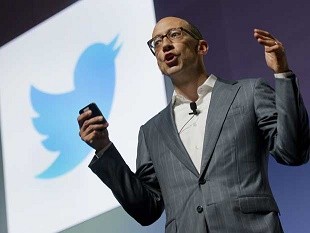Dick Costolo, chief-executive officer of microblogging site Twitter, speaks at a conference. 