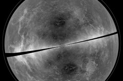 A projection of the radar data of Venus collected in 2012. 