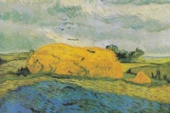 Wheat Stack Under a Cloudy Sky by van Gogh