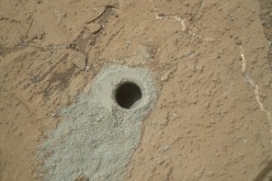NASA's Mars rover Curiosity's hole drilled into a rock target, 