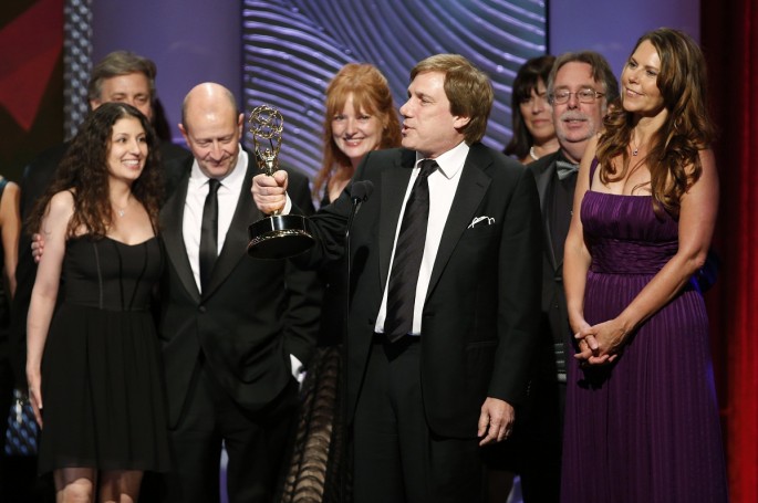 Director Michael Stich accepts the outstanding drama series directing team award with others for "The Bold and the Beautiful" during the 40th annual Daytime Emmy Awards in Beverly Hills, California June 16, 2013. 