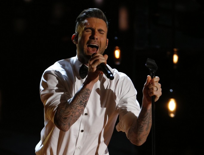 Adam Levine performs at the 87th Academy Awards in Hollywood, California February 22, 2015. 