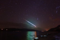 This photo was taken on Sunday, March 15 during a meteor shower in Loch Ness, Scotland.
