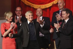 Ellen DeGeneres (C)  at the Mark Twain Prize ceremony in Washington, October 22, 2012