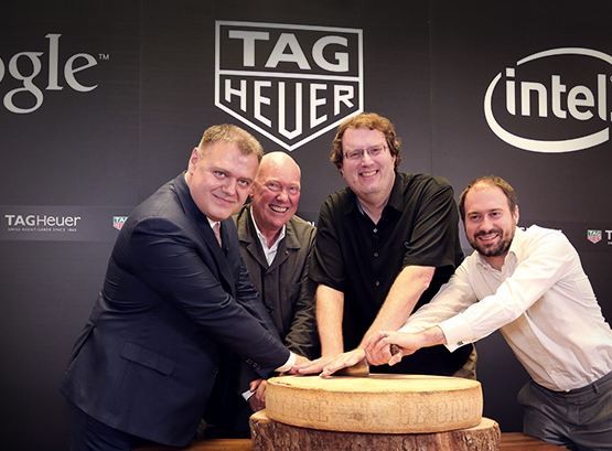 TAG Heuer, Google and Intel executives announce their partnership to make a TAG smartwatch.