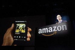 Amazon logo, CEO Jeff Bezos, Fire smartphone 