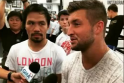 Tim Tebow visits Manny Pacquiao during training session
