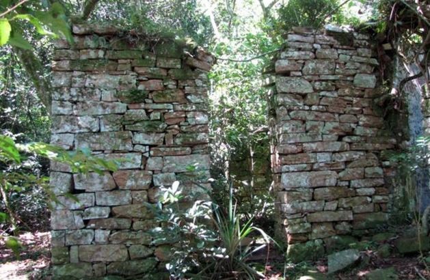 Some of the ruined buildings at a Nazi hideout in Argentina