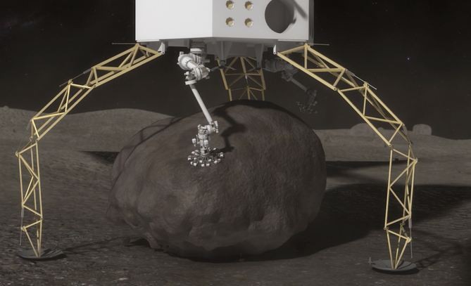 NASA probe removes  rock from an asteroid