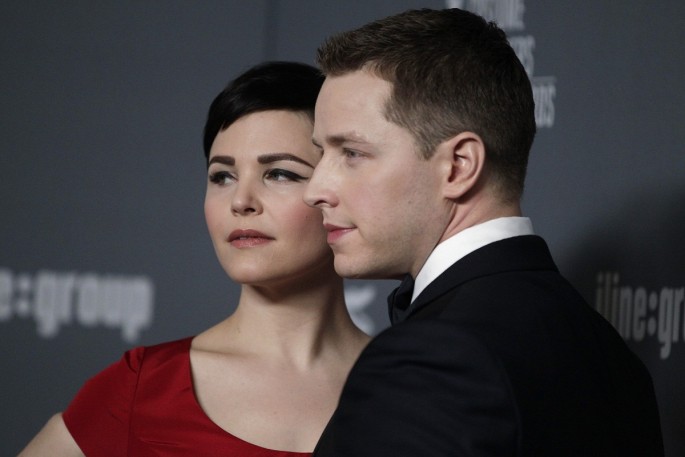 Actors Ginnifer Goodwin and Josh Dallas (R) from the TV series "Once Upon A Time" arrive at the 15th Annual Costume Designers Guild Awards in Beverly Hills February 19, 2013.  