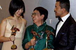 Bae Doo-na (left), Ann Hui (center) and Liao Fan (right) won the Best Actress, Best Director and Best Actor awards during the 9th Asian Film Awards.