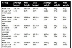 New estimates of heights and weights of prehistoric man