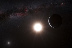 This artist's impression shows the planet orbiting the star Alpha Centauri B, a member of the triple star system that is the closest to Earth in this image released on October 17, 2012. Alpha Centauri B is the most brilliant object in the sky and the othe