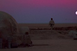 The twin suns of the planet Tatooine in Star Wars.