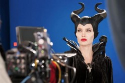 Angelina Jolie on set of the movie Maleficent