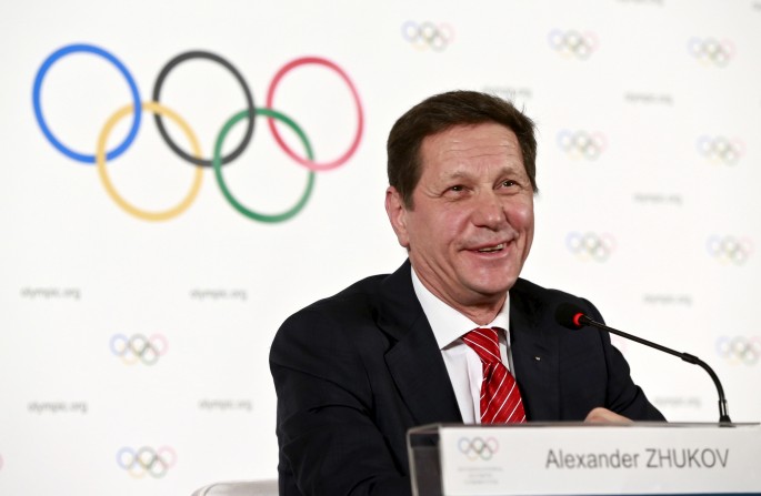 Alexander Zhukov, head of the 2022 Evaluation Commission for the International Olympic Committee (IOC), speaks to media after their inspection tour of Beijing and Zhangjiakou, March 28, 2015. 