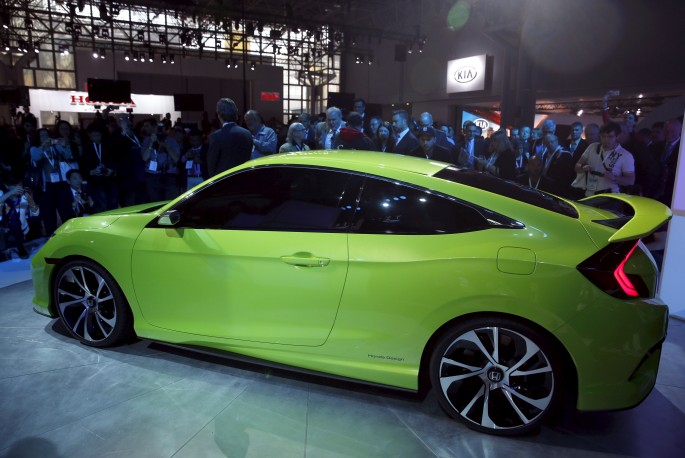 Honda unveils a Civic concept car at the New York International Auto Show in New York April 1, 2015.