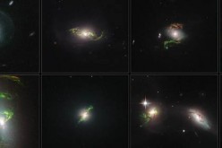 The ethereal wisps in these images were illuminated, perhaps briefly, by a blast of radiation from a quasar — a very luminous and compact region that surrounds a supermassive black hole at the centre of a galaxy.