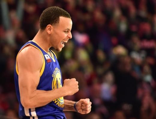 Stephen Curry Celebrates During 2015 NBA All-Star Break