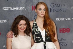 Cast members Maisie Williams and Sophie Turner arrive for the season four premiere of the HBO series ''Game of Thrones'' in New York. 