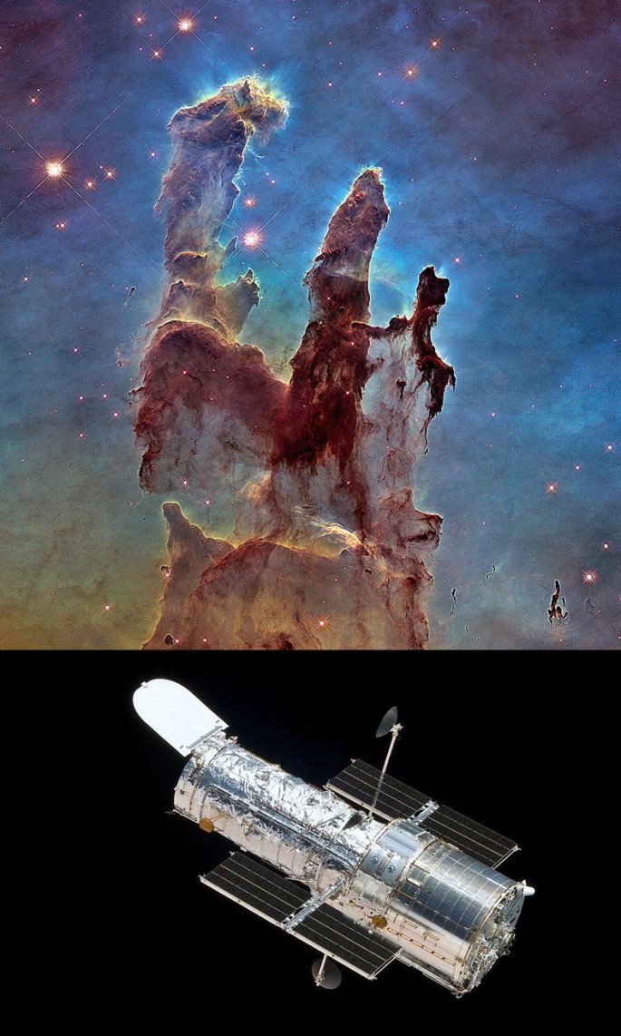 Pillars of Creation and Hubble