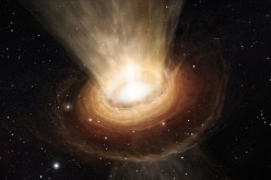 This artist’s impression shows the surroundings of the supermassive black hole at the heart of the active galaxy NGC 3783 in the southern constellation of Centaurus (The Centaur).
