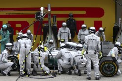 Mercedes Formula One driver Nico Rosberg of Germany pits during the Chinese F1 Grand Prix at the Shanghai International Circuit in 2014. 