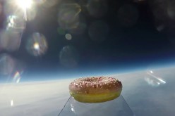 First pastry hovering over the edge of space courtesy of Stratolys.