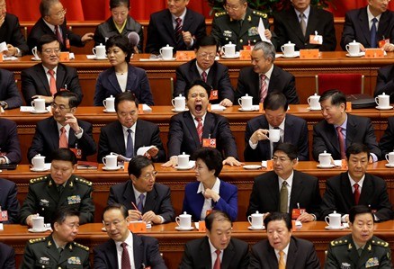 Delegates before the opening ceremony of 18th National Congress of the Communist Party of China at the Great Hall of the People in Beijing, Nov. 2012.