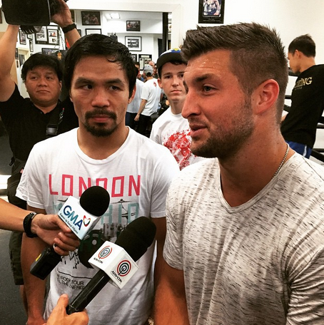 "Brothers in Christ": boxing champ Manny Pacquiao, NFL star Tim Tebow