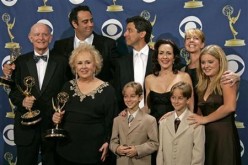 Twins Sawyer Sweeten and Michael Sweeten with ''Everyone Loves Raymond''co-actors including Ray Romano, Patricia Heaton, Madilyn Sweeten