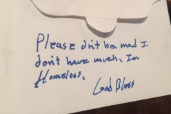 note for homeless man's 18 cent donation