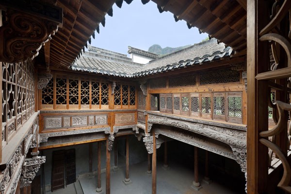A traditional Chinese house restored to its former glory.