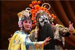 Wei Hai-ming and Wu Hsing-kuo perform a scene of the Chinese opera classic “Farewell My Concubine.”
