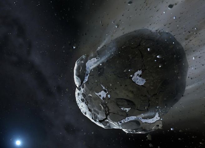 Water-bearing asteroid