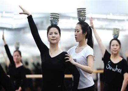 The "Square Dance Goddesses" during their training at the No. 1 Cultural Center of Dongcheng District, Beijing.