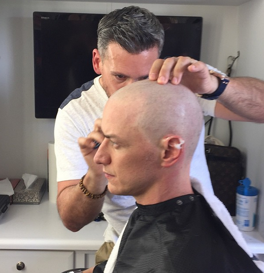 "X-Men: Apocalypse" actor James McAvoy as bald Professor X
