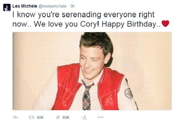 Lea Michele remembers Cory Monteith