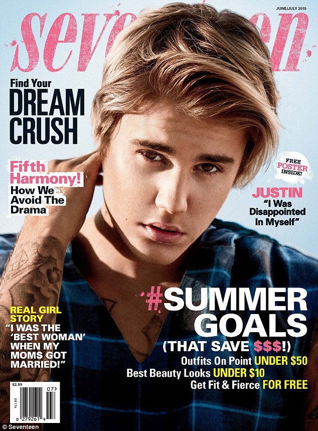 Pop Star Justin Bieber On The Cover Of Seventeen