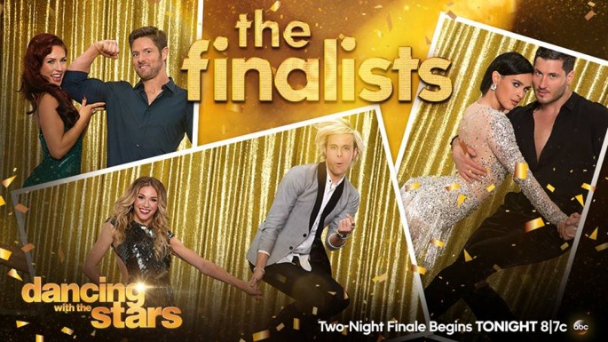 Rumer Willis and Val  Chmervoskiy, Riker Lynch and Allison Holker and Noah Galloway and Sharna Burgess are the finalists of "Dancing With the Stars" (DWTS) Season 20 (2015) 