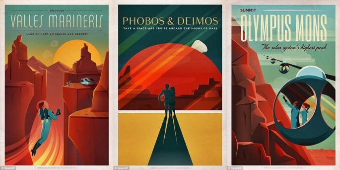 SpaceX Mars tourism poster series