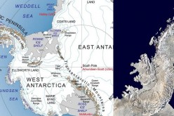Antarctic Peninsula map and a satellite photo of the peninsula