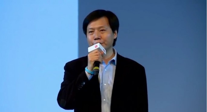Xiaomi CEO Lei Jun speaks at a conference in China.